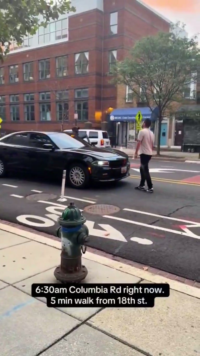 Washington D.C. Resident Confronts Federal Vehicle on Columbia Road NW