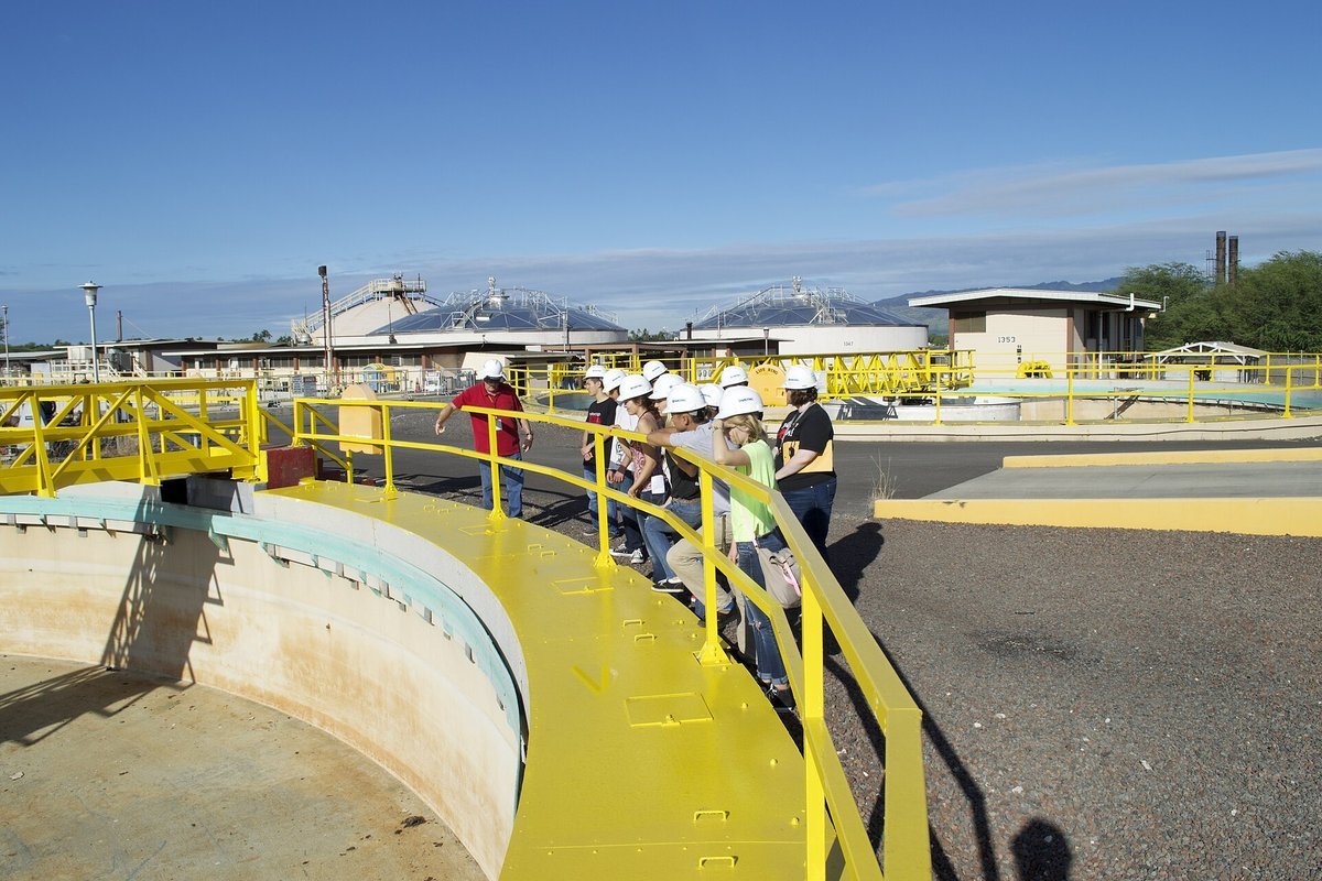 Industrial wastewater treatment and clarification tanks supporting advanced manufacturing facilities