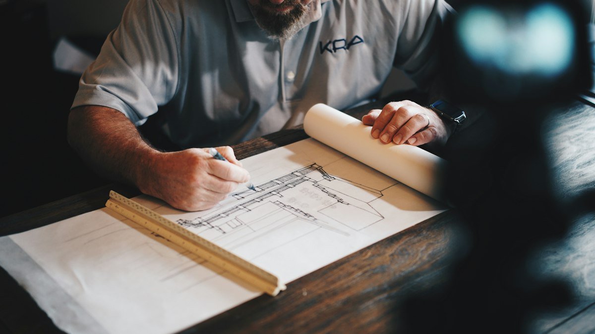 Structural architectural framing and modern modular building construction site