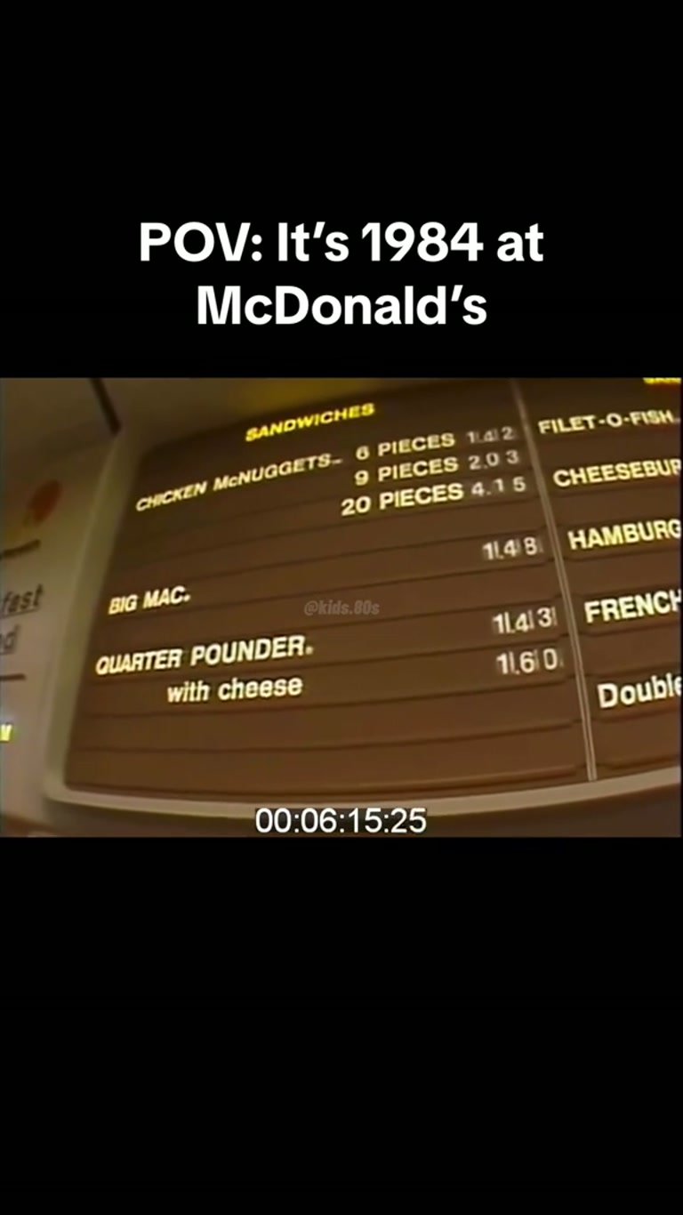 A 1984 McDonald's Menu: The Prices Will Take You Right Back