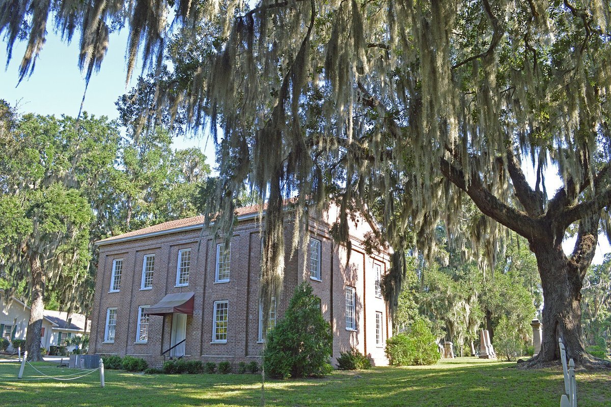 Historic Brick Church at Penn Center on St. Helena Island, a landmark sanctuary of Gullah Geechee education and civil rights